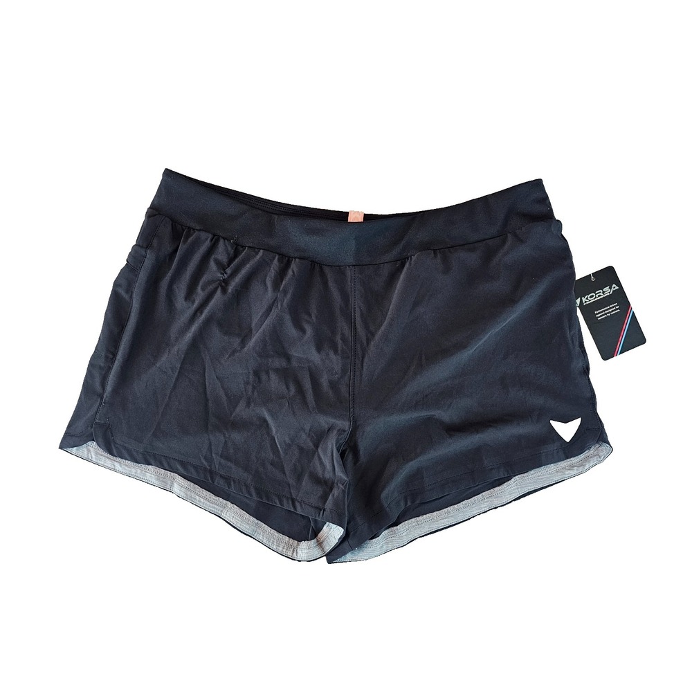 KORSA Embrace 3" Short 2.0 Black Large Running Activewear NWT